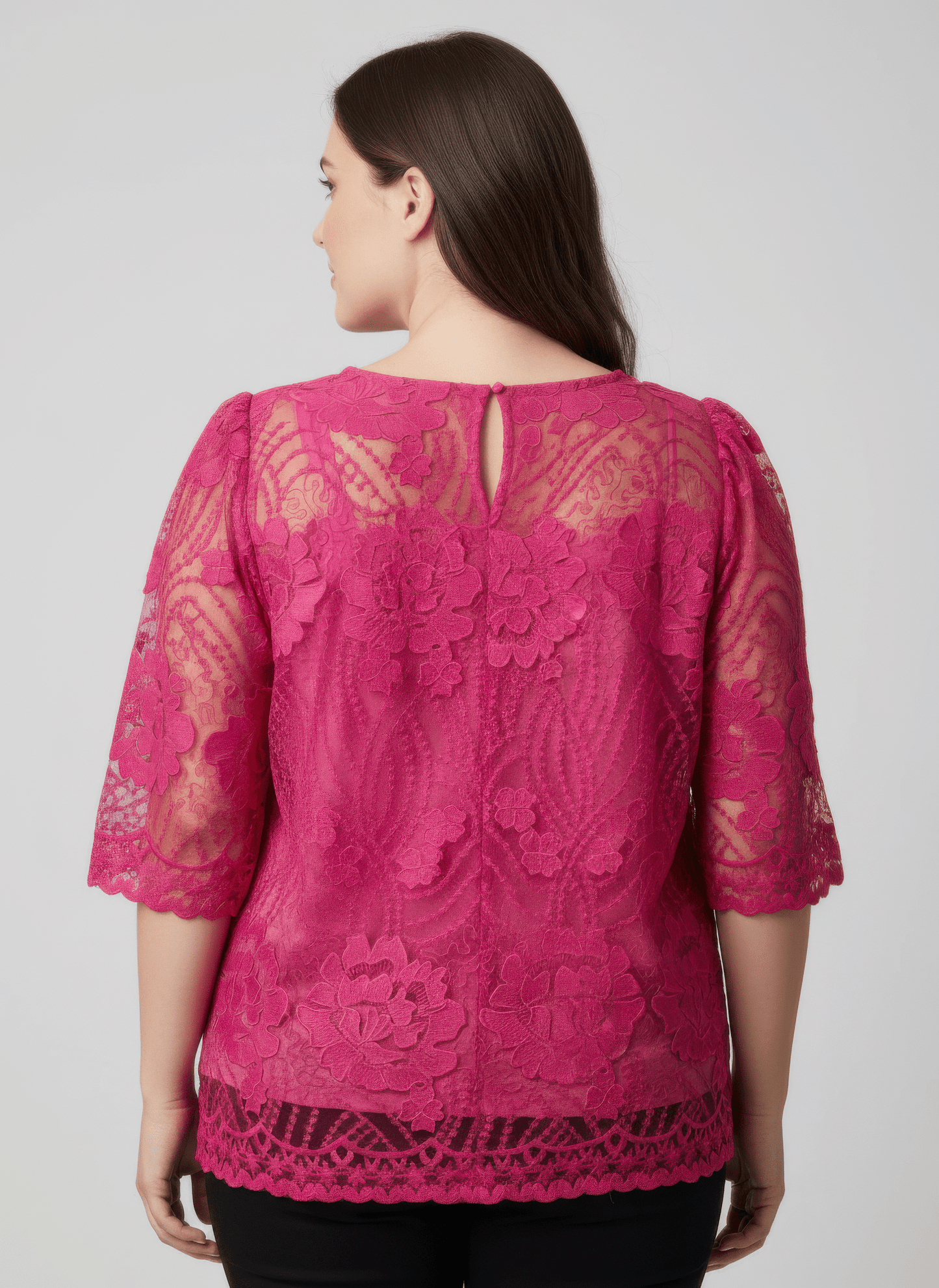 Women Elegant Floral Lace Sleeve Blouse Shirts & Tops jehouze 