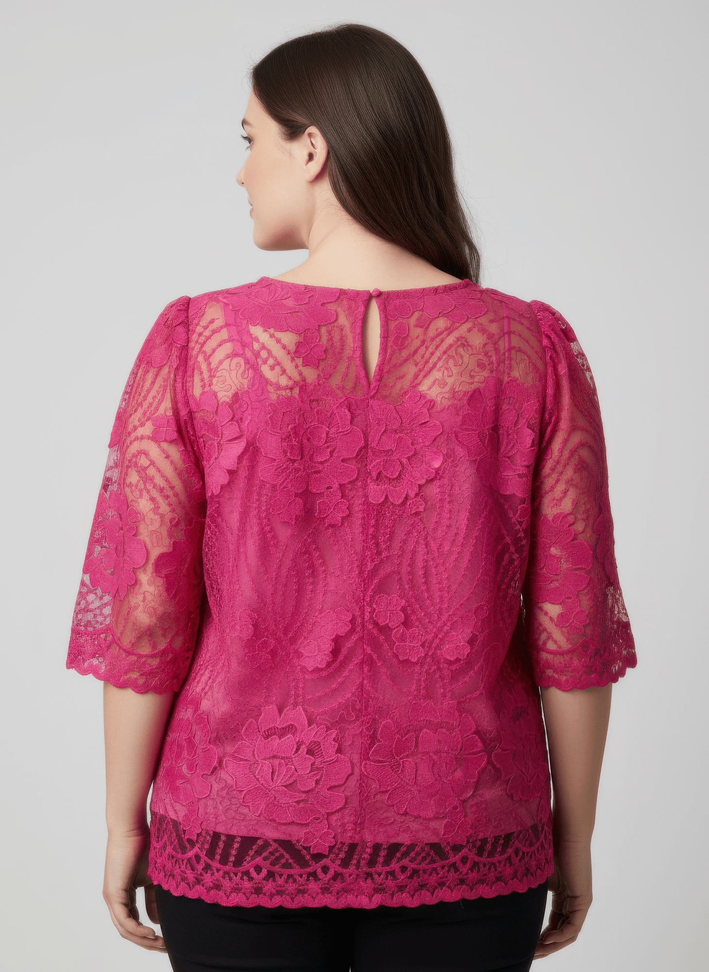 Women Elegant Floral Lace Sleeve Blouse Shirts & Tops jehouze 