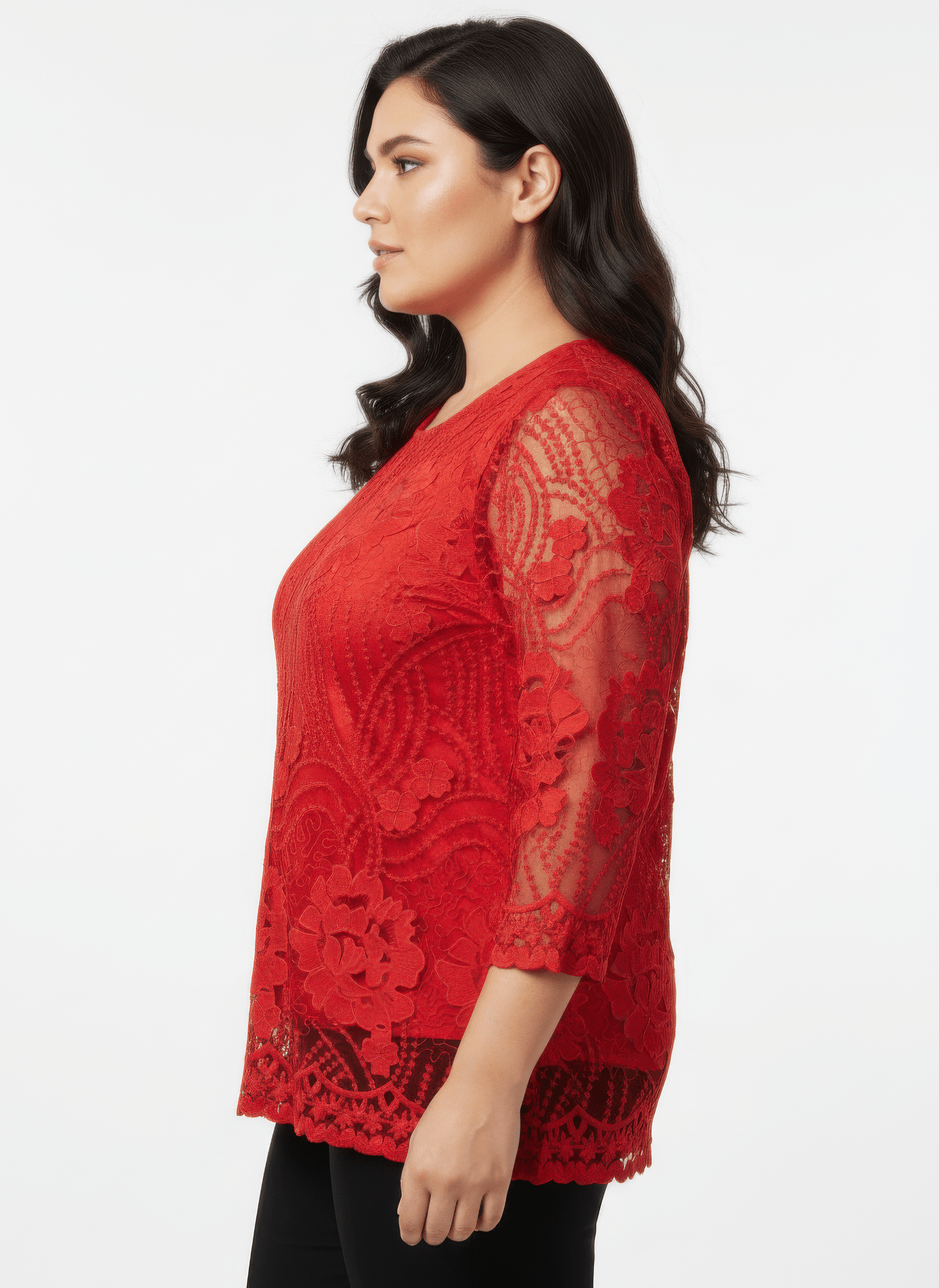 Women Elegant Floral Lace Sleeve Blouse Shirts & Tops jehouze 