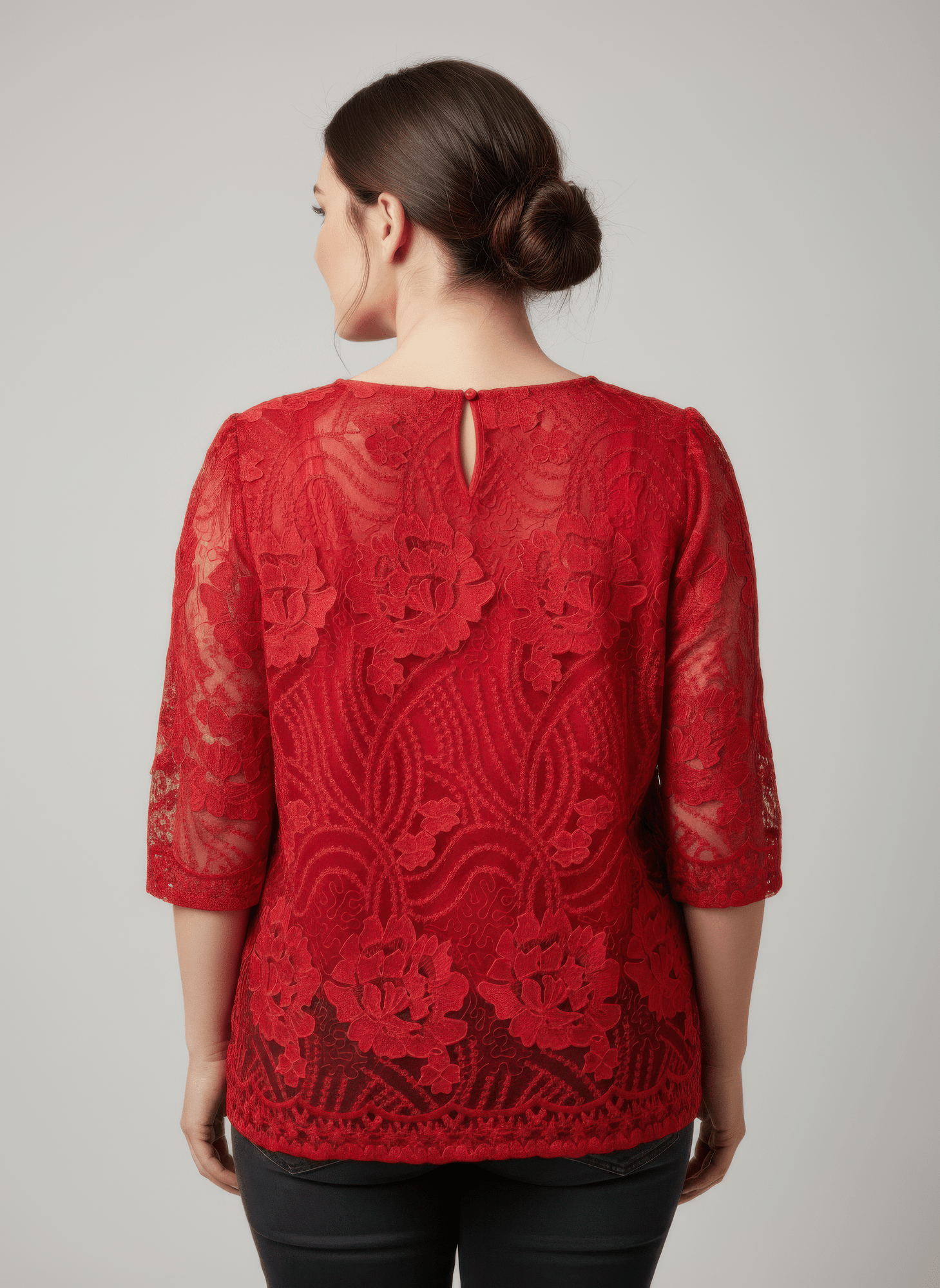 Women Elegant Floral Lace Sleeve Blouse Shirts & Tops jehouze 