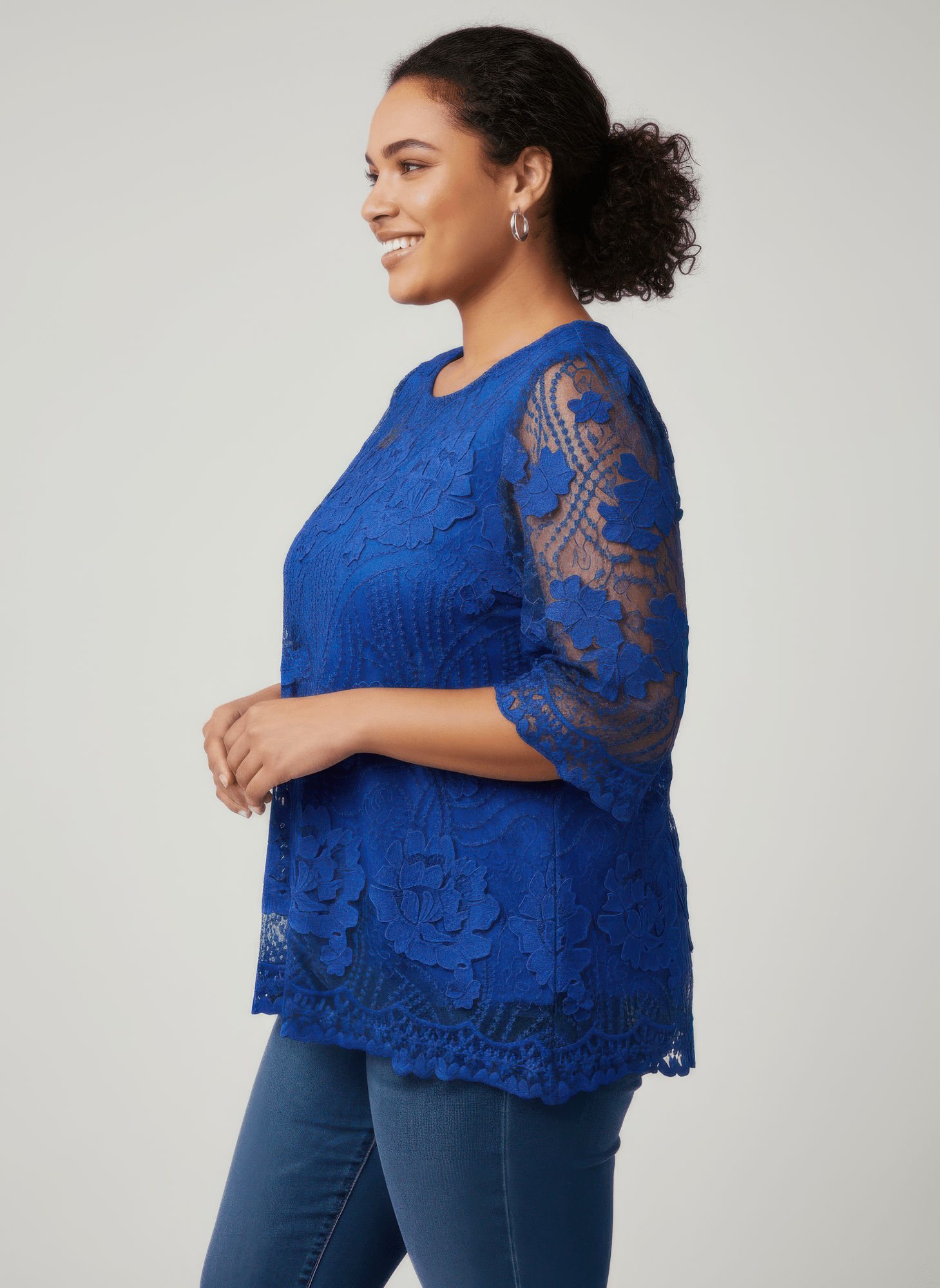 Women Elegant Floral Lace Sleeve Blouse Shirts & Tops jehouze 
