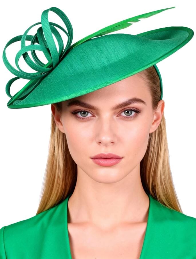 Women Elegant Kentucky Bridal Wedding Tea Party Dress Formal Derby Church Hat Hat jehouze Green 