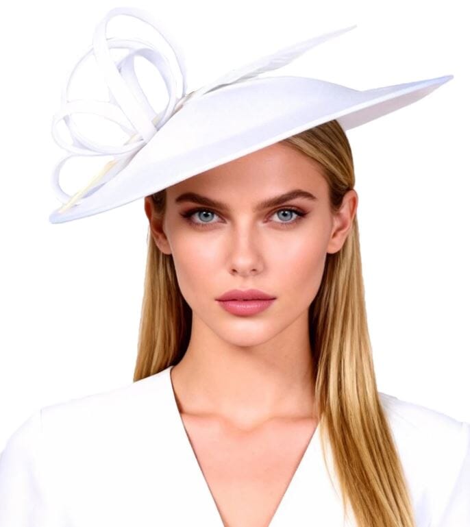 Women Elegant Kentucky Bridal Wedding Tea Party Dress Formal Derby Church Hat Hat jehouze White 
