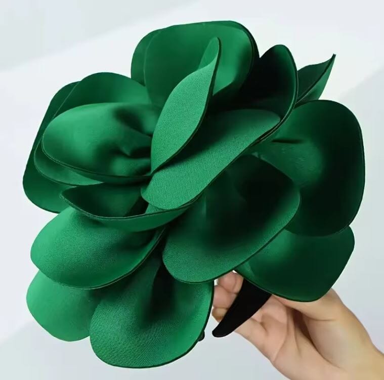 Women Elegant Rose Flower Tea Party Headwear Hat jehouze Green 