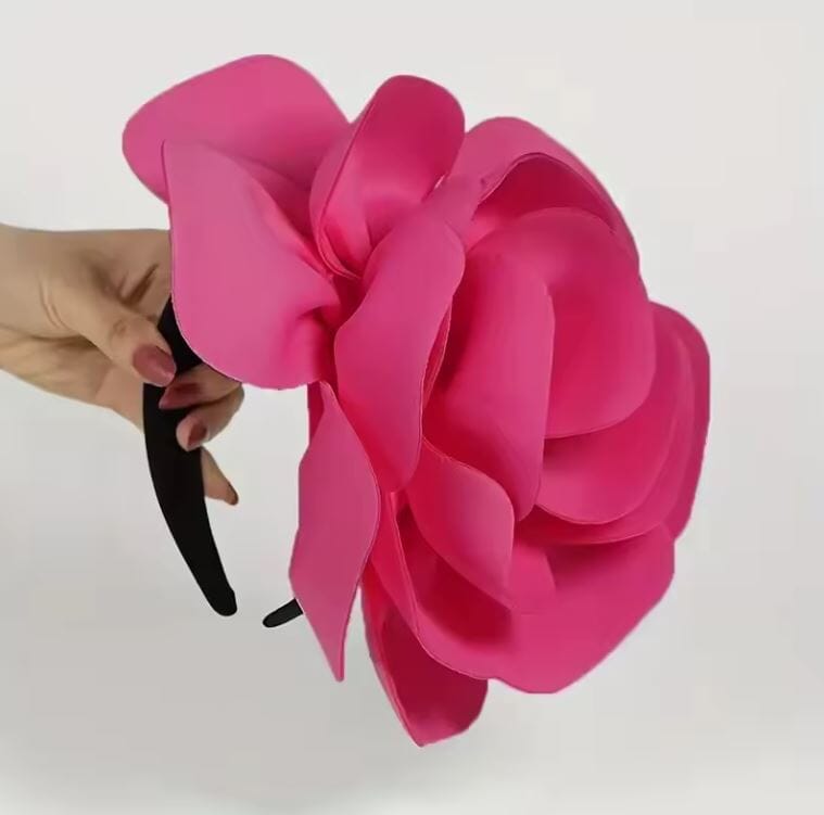 Women Elegant Rose Flower Tea Party Headwear Hat jehouze Rose Red 