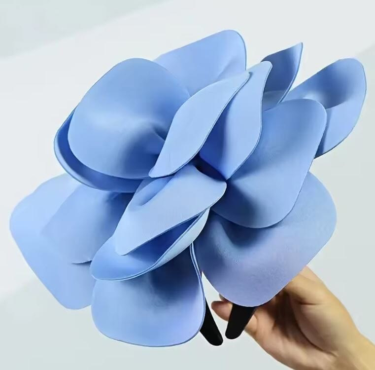 Women Elegant Rose Flower Tea Party Headwear Hat jehouze Sky Blue 