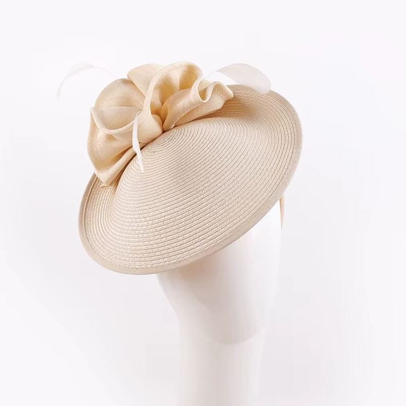 Women Elegant Straw Derby Feather Luxury Cocktail Tea Party Fascinator Hat Hat jehouze 