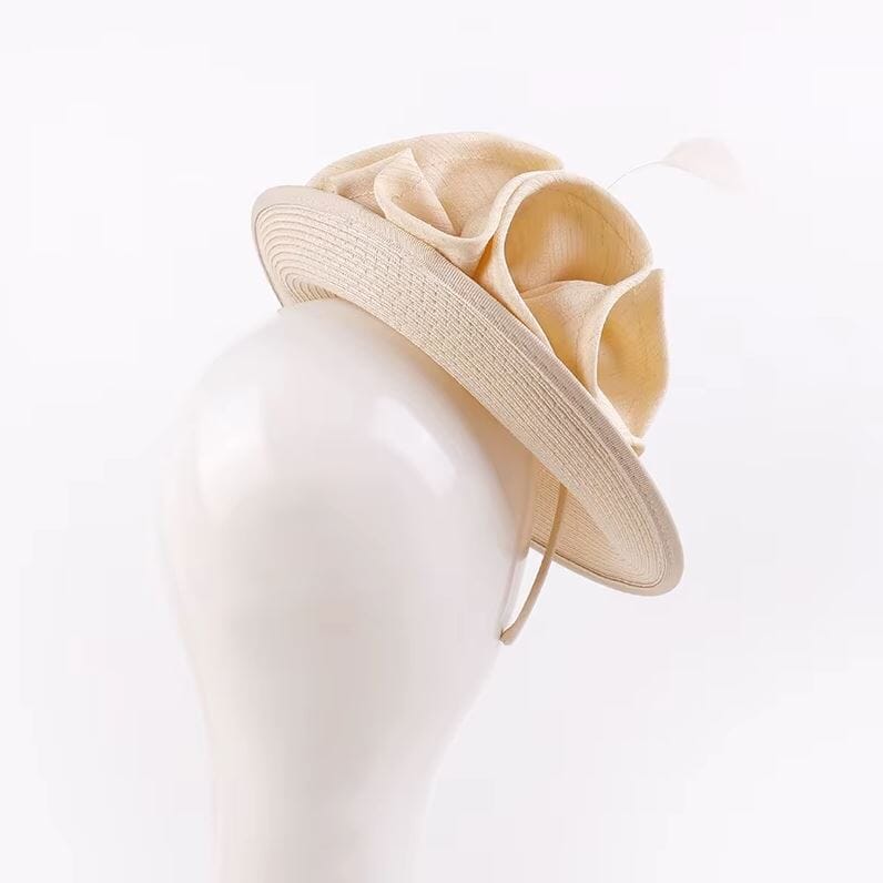 Women Elegant Straw Derby Feather Luxury Cocktail Tea Party Fascinator Hat Hat jehouze 