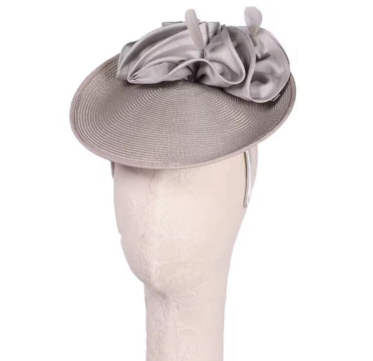 Women Elegant Straw Derby Feather Luxury Cocktail Tea Party Fascinator Hat Hat jehouze Gray 