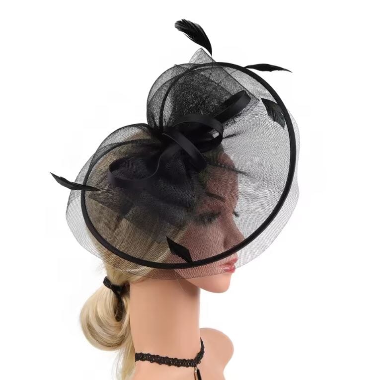 Women Elegant Tea Party Kentucky Bow Derby Hat Hat jehouze Black 
