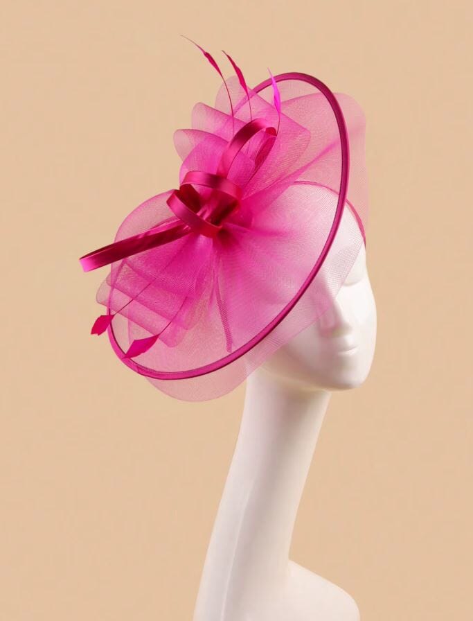 Women Elegant Tea Party Kentucky Bow Derby Hat Hat jehouze Rose Red 