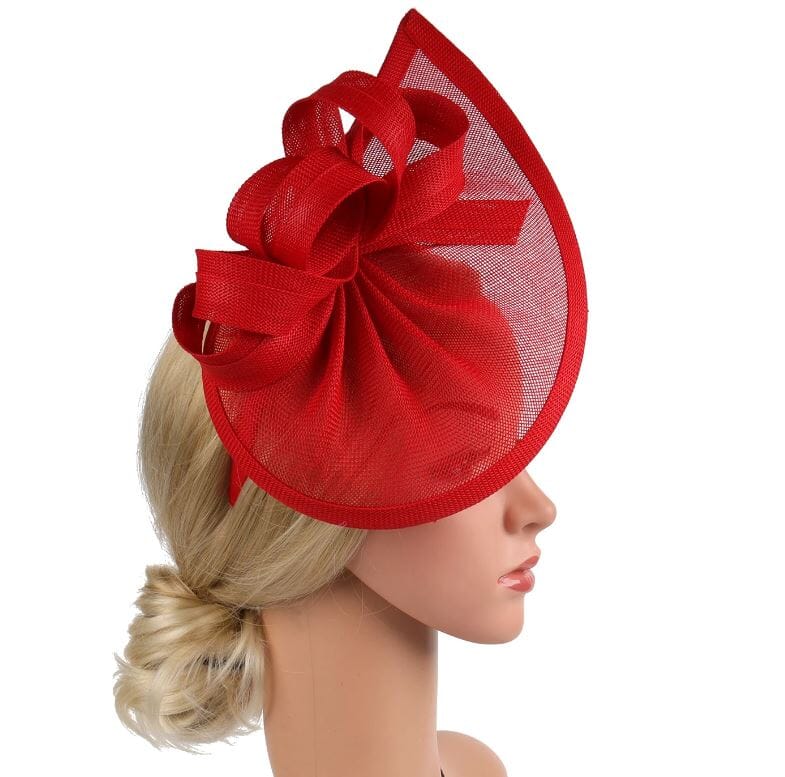 Women Fascinator Veil Fascinator Tea Party Bridal Wedding Pillbox Hat Hat jehouze Red 