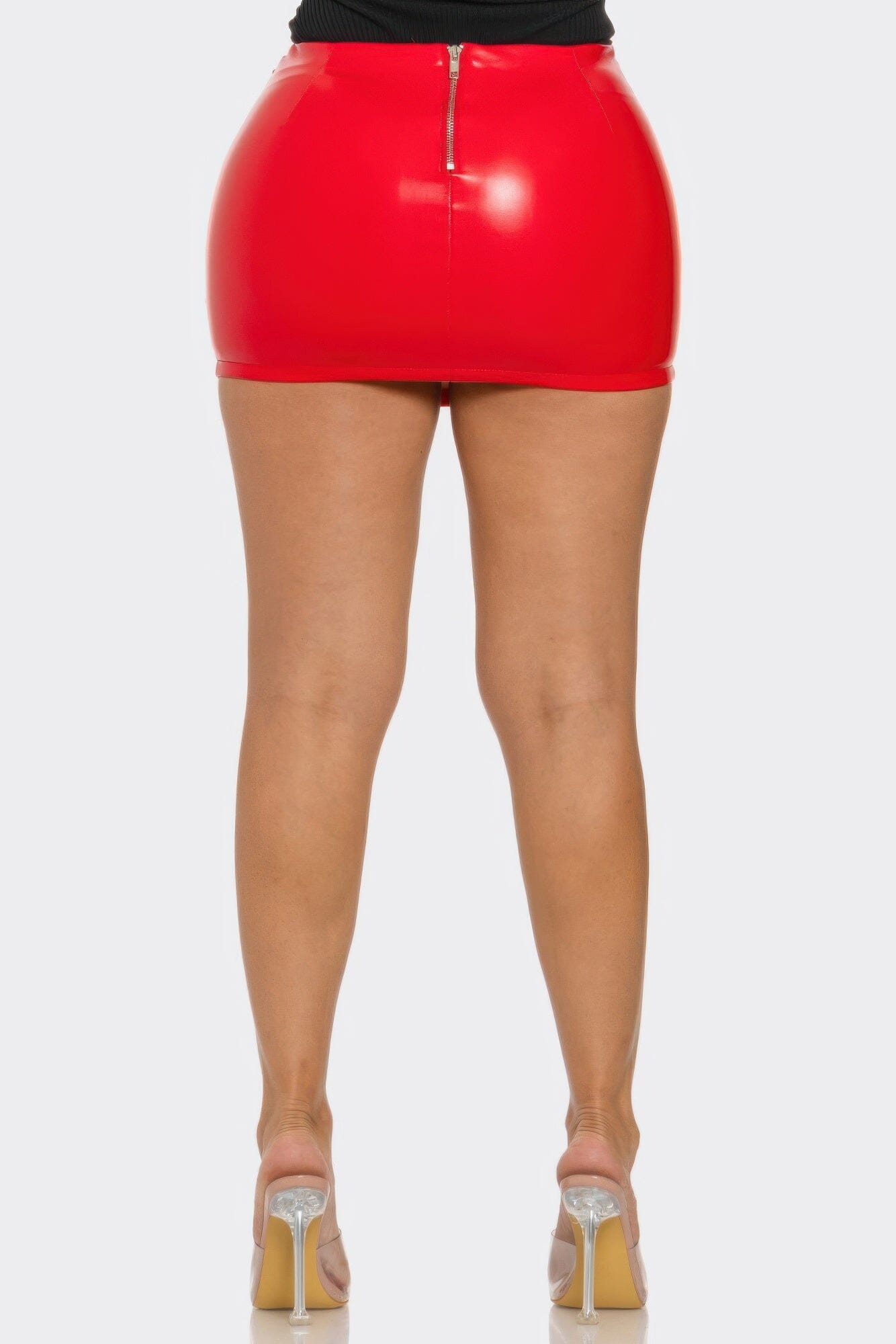 Women Faux Leather Mini Skirt Skirts jehouze 