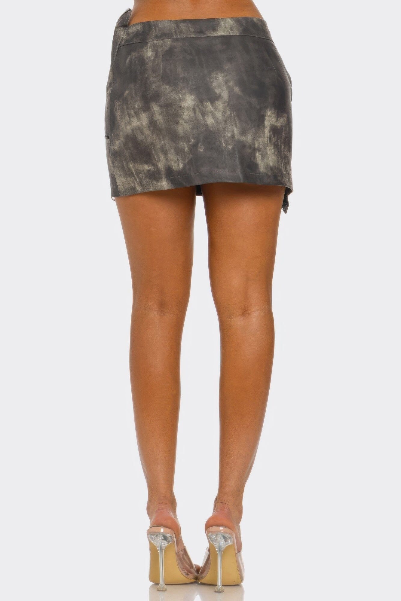 Women Faux Leather Strap Mini Skirt Skirts jehouze 