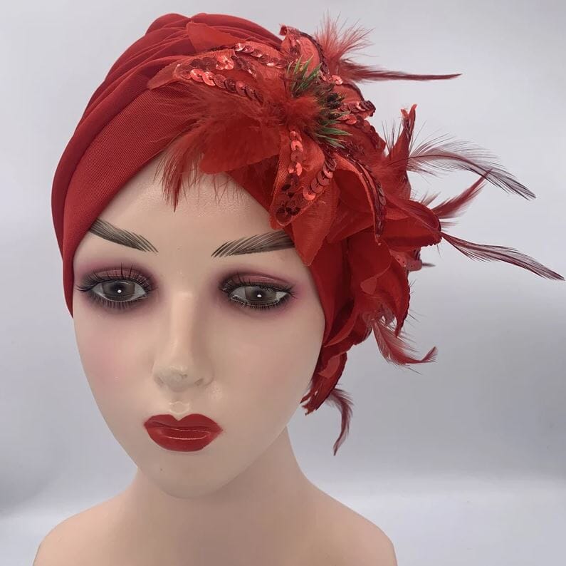 Women Feather Sequins African Wedding Party Headwear Hat jehouze 