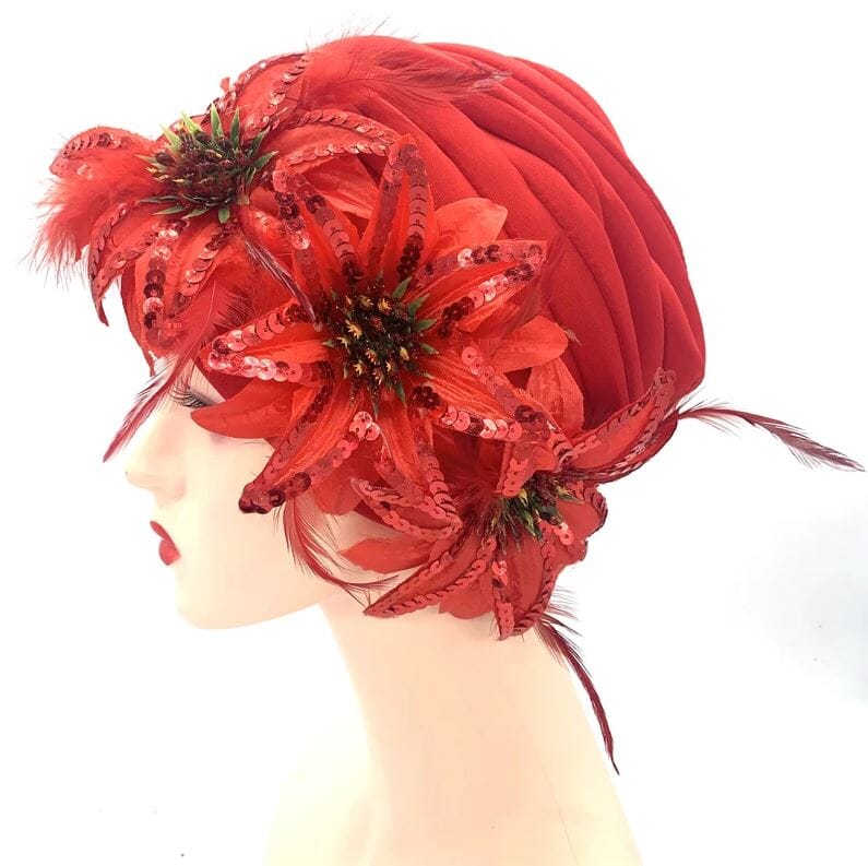 Women Feather Sequins African Wedding Party Headwear Hat jehouze 