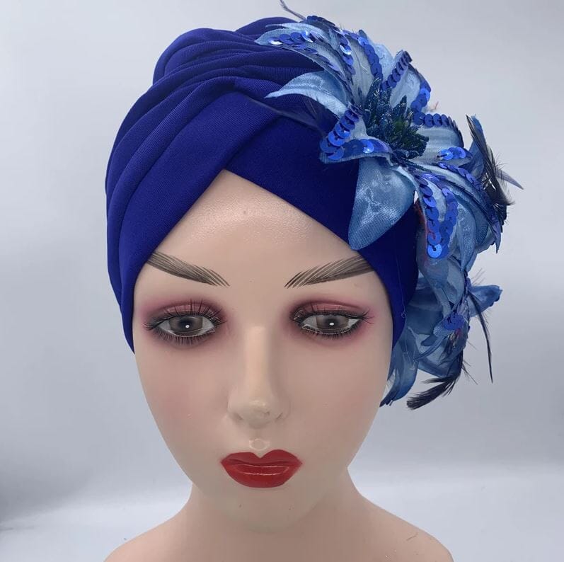 Women Feather Sequins African Wedding Party Headwear Hat jehouze 