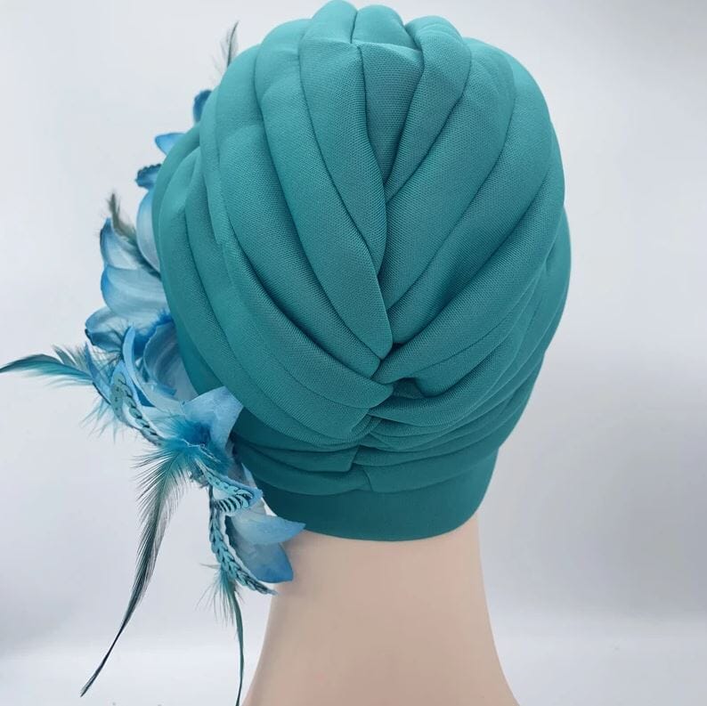 Women Feather Sequins African Wedding Party Headwear Hat jehouze 