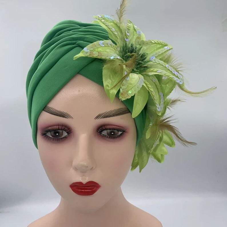Women Feather Sequins African Wedding Party Headwear Hat jehouze 