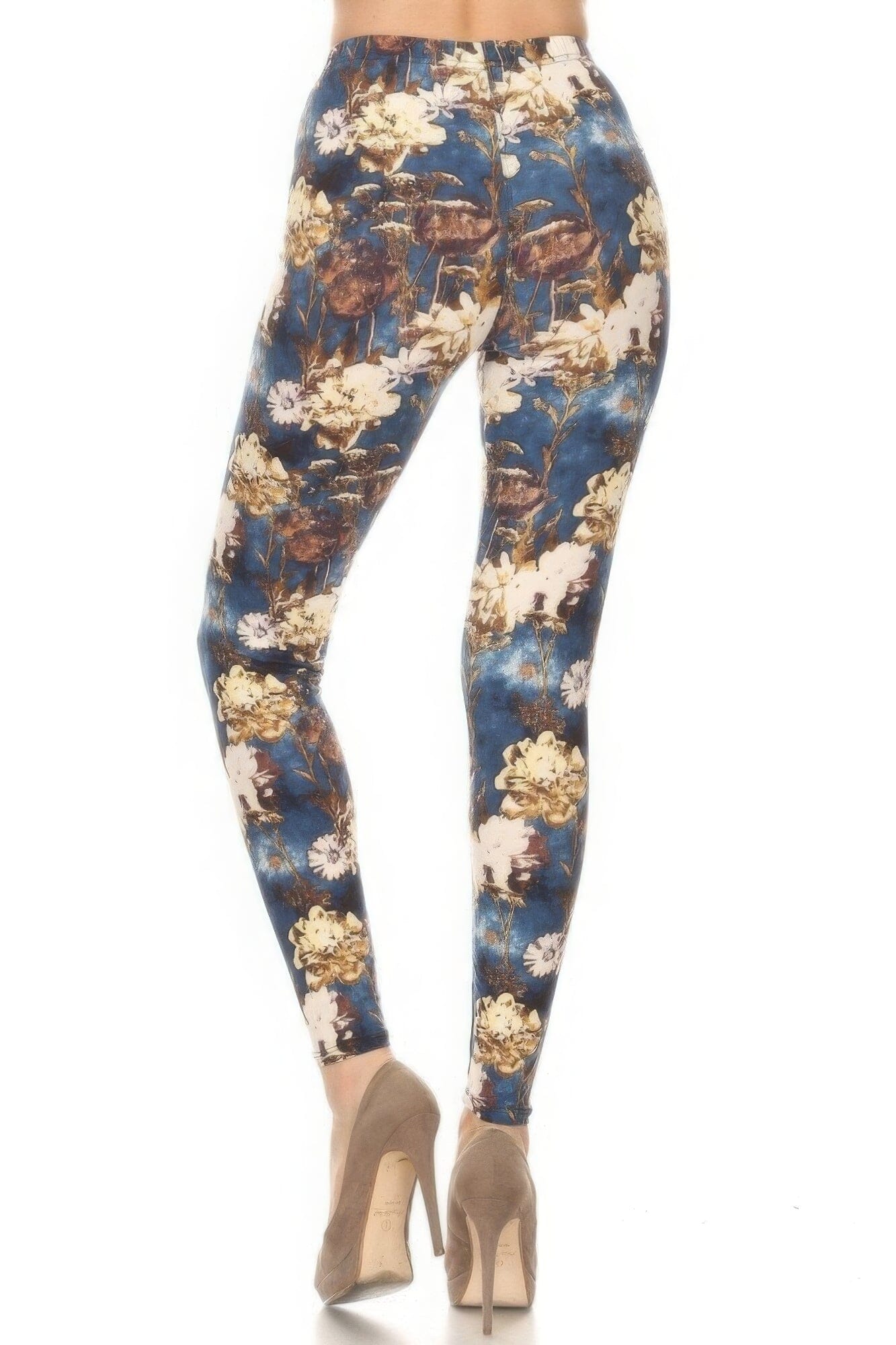 Women Floral Printed High Waisted Leggings With An Elastic Waist Pants jehouze 
