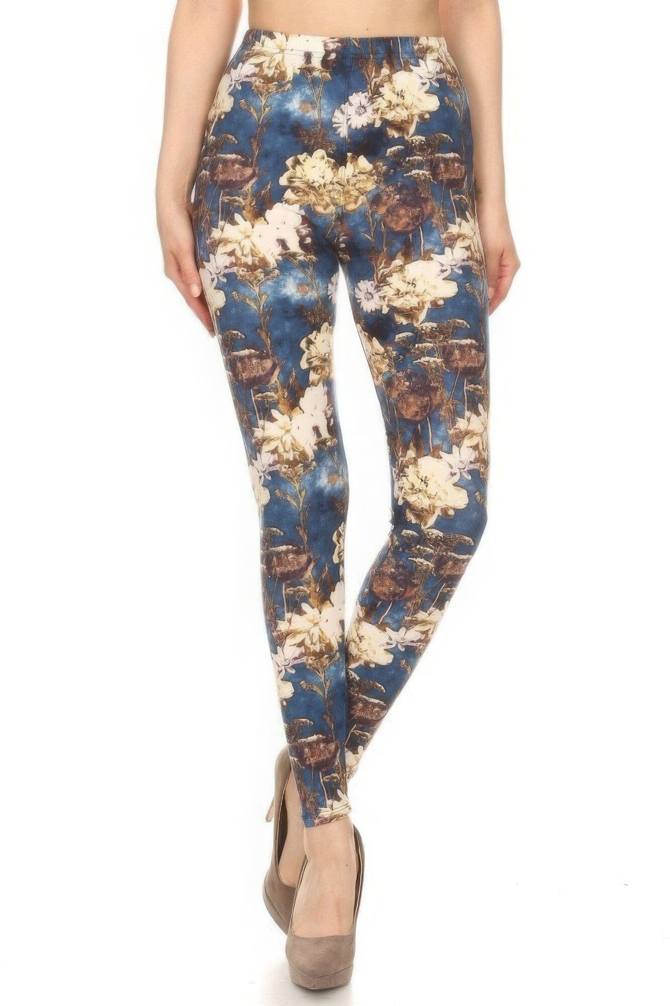 Women Floral Printed High Waisted Leggings With An Elastic Waist Pants jehouze 