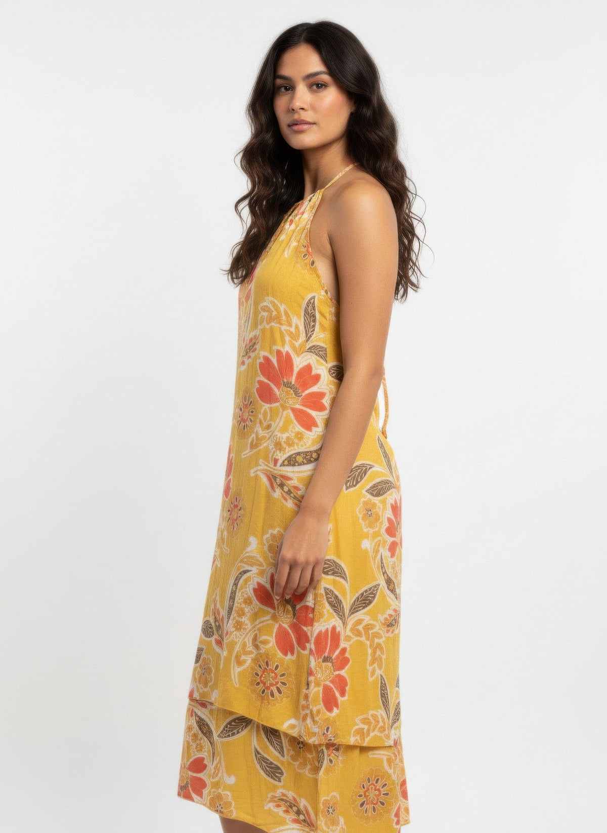 Women Floral Sleeveless Midi Dress Dresses jehouze 