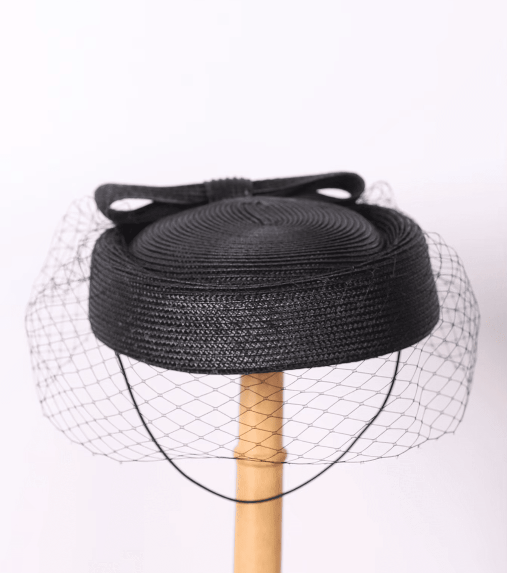 Women French Beret Veil Fedora Cocktail Straw Hat Hat jehouze 