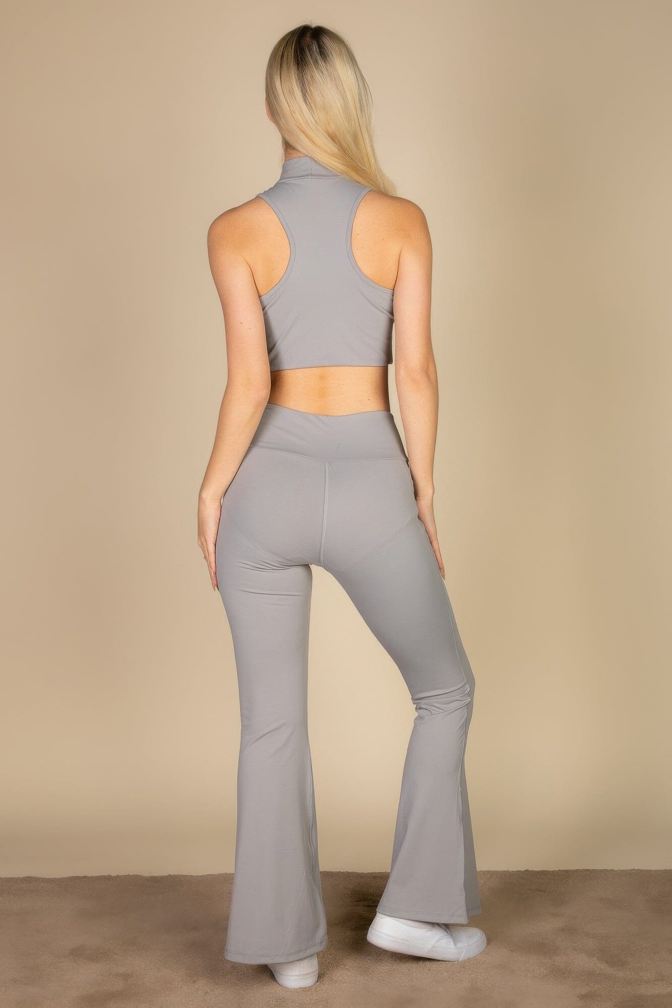 Women High Neck Sleeveless Crop Top Shirts & Tops jehouze 