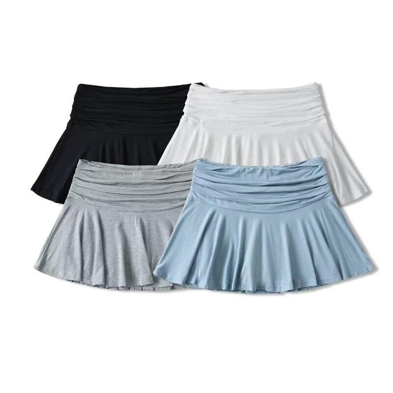 Women High Waist Ruched Tennis Skirt Golf Skort skort jehouze 