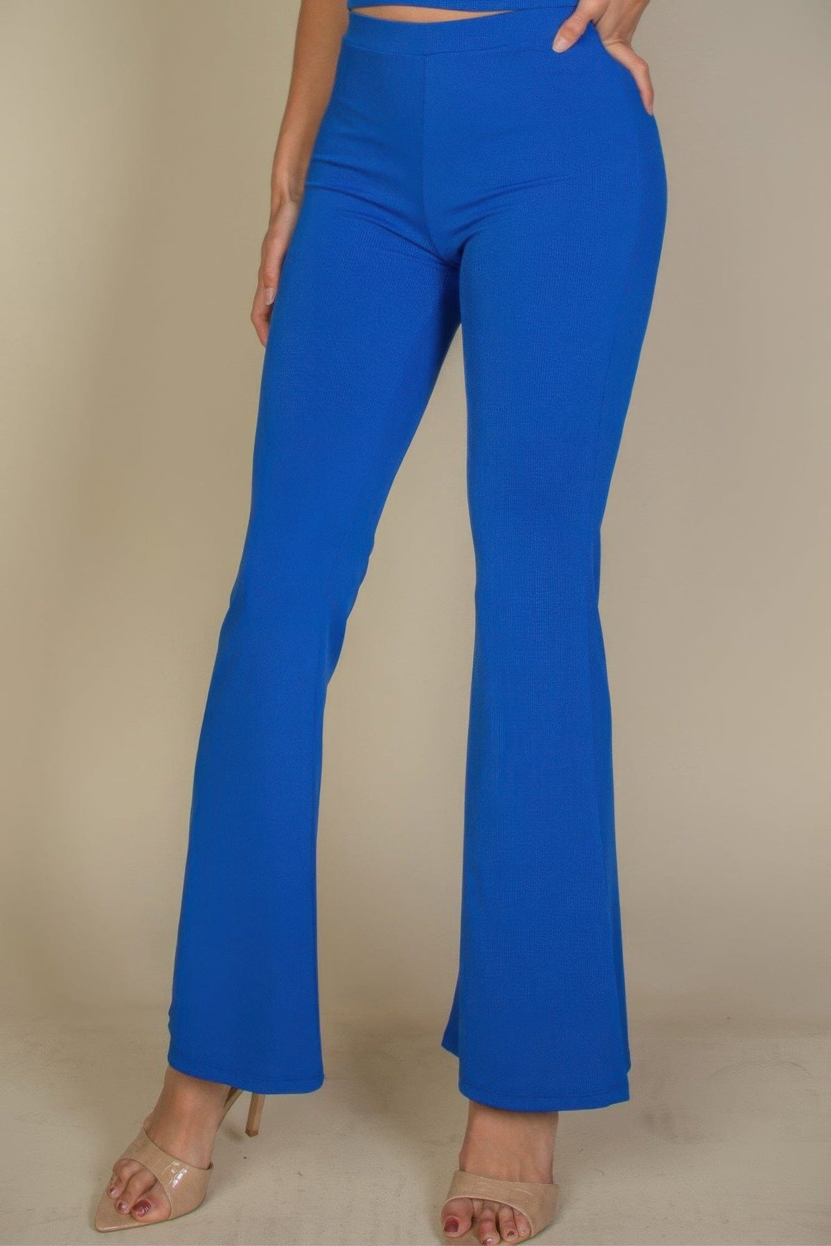 Women High Waisted Flare Pants Pants jehouze Royal S 