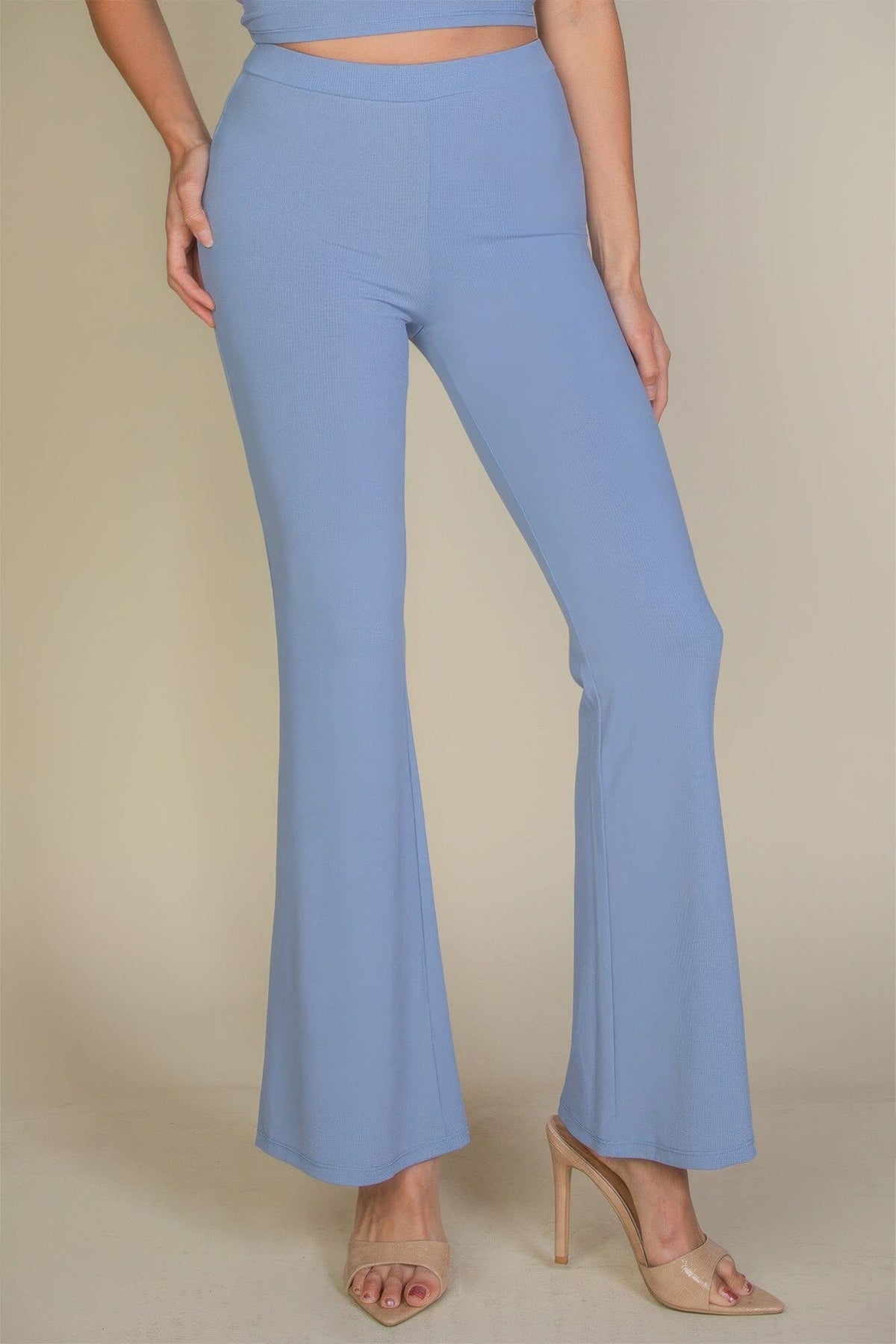 Women High Waisted Flare Pants Pants jehouze Taupe S 