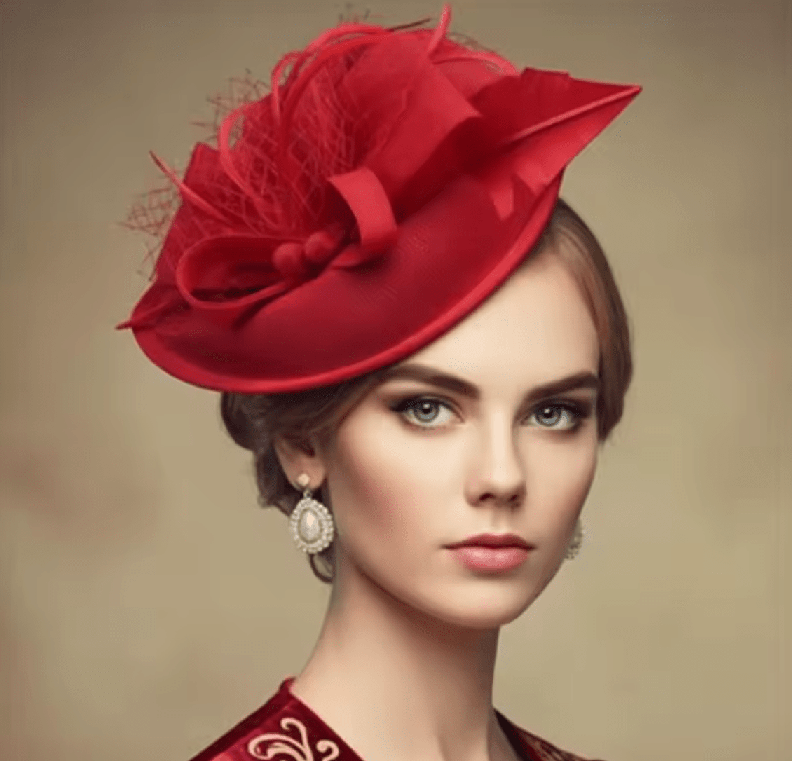 Women Kentucky Derby Fascinator Pillbox Tea Party Hat Hat jehouze Red 