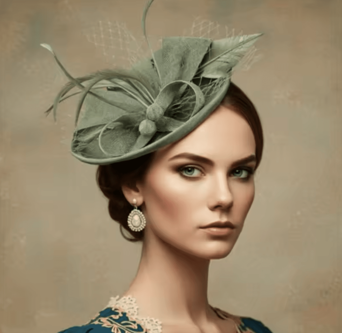 Women Kentucky Derby Fascinator Pillbox Tea Party Hat Hat jehouze Sage Green 