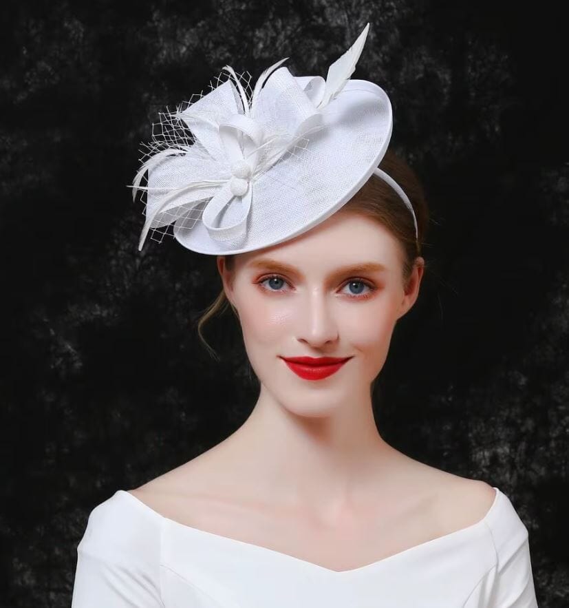 Women Kentucky Derby Fascinator Pillbox Tea Party Hat Hat jehouze White 