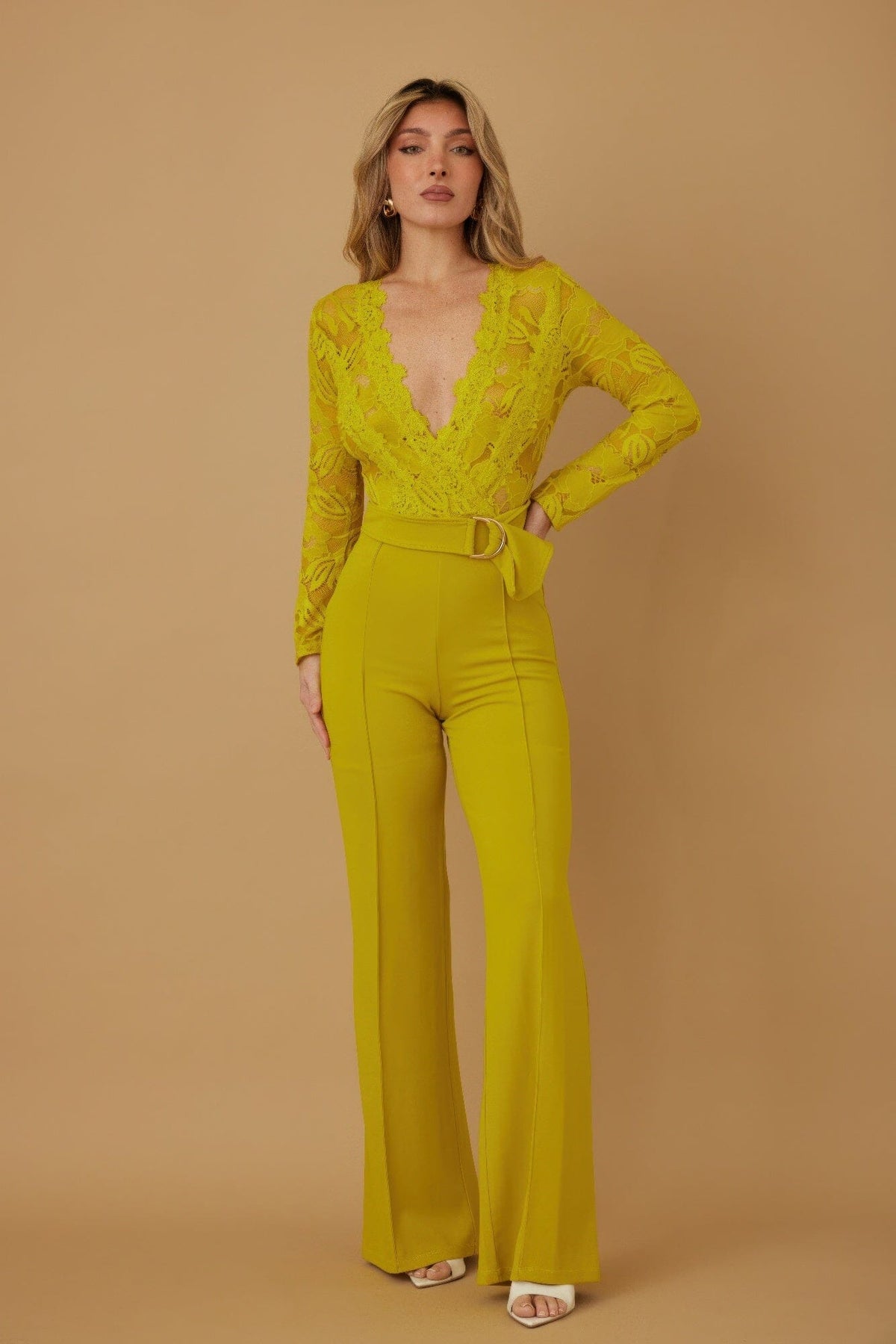 Women Lace Crochet Long Sleeve Jumpsuit Jumpsuits & Rompers jehouze 
