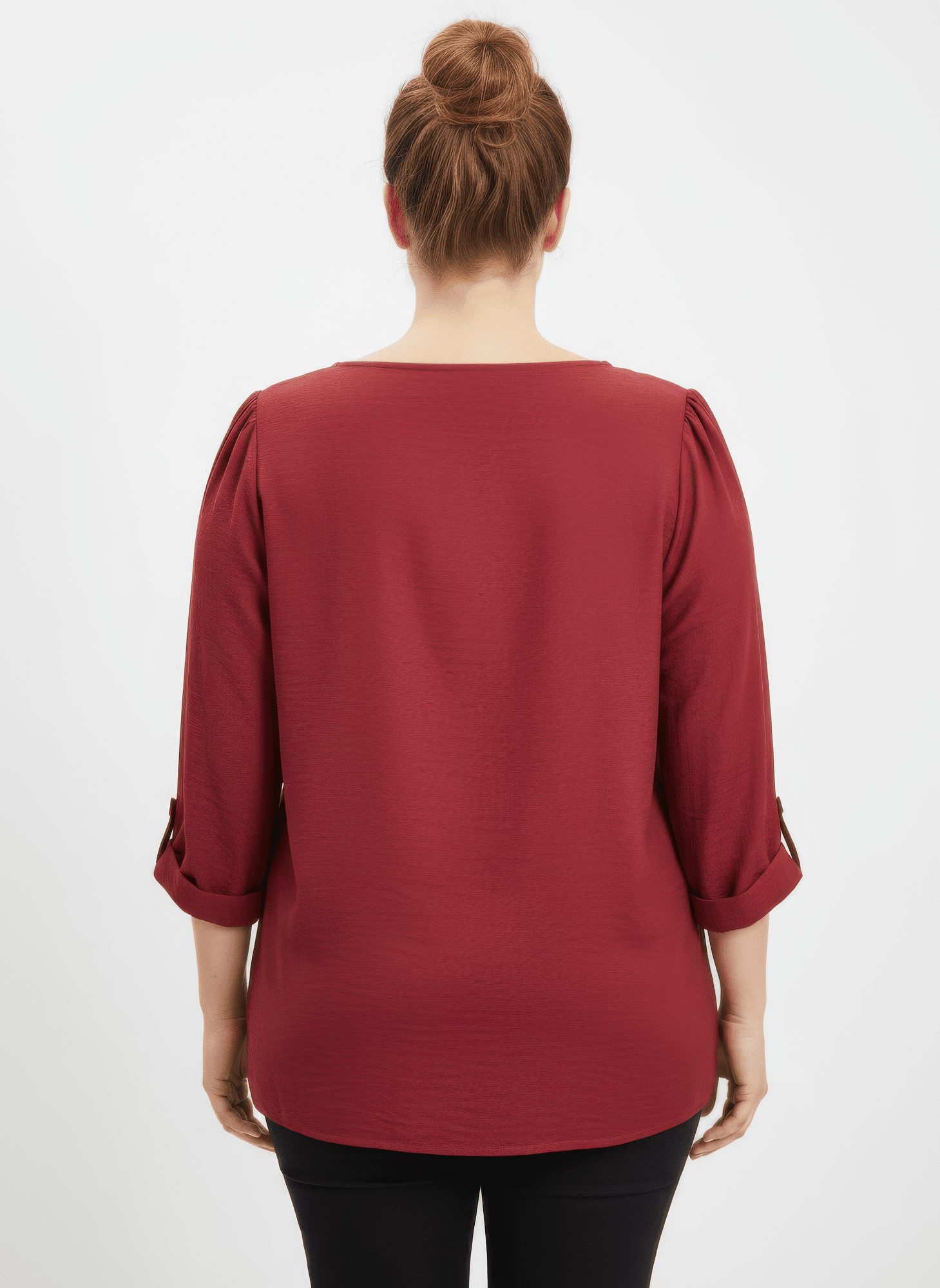 Women Lace Yoke Bell Sleeve Knit Tunic Shirts & Tops jehouze 