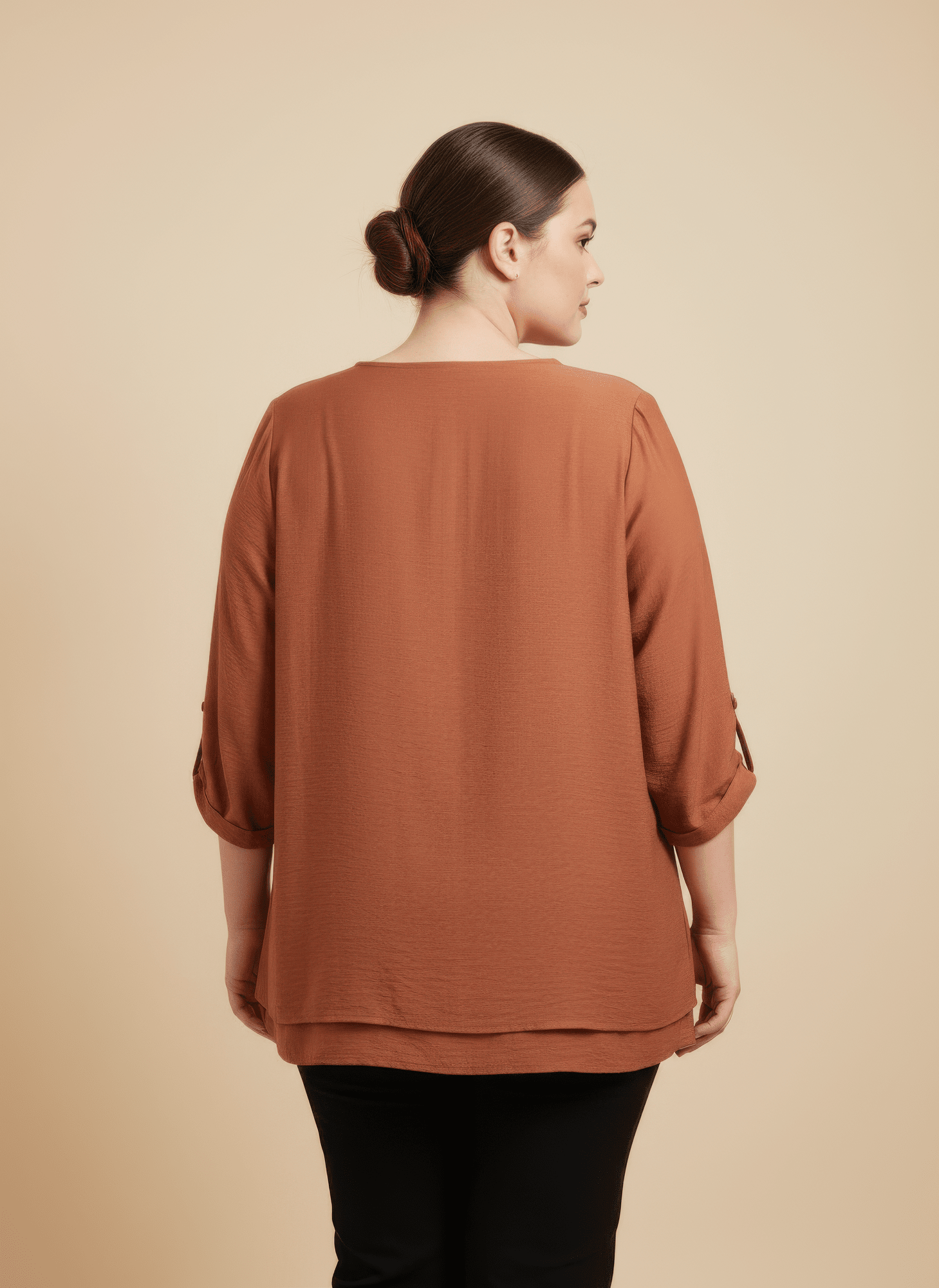 Women Lace Yoke Bell Sleeve Knit Tunic Shirts & Tops jehouze 