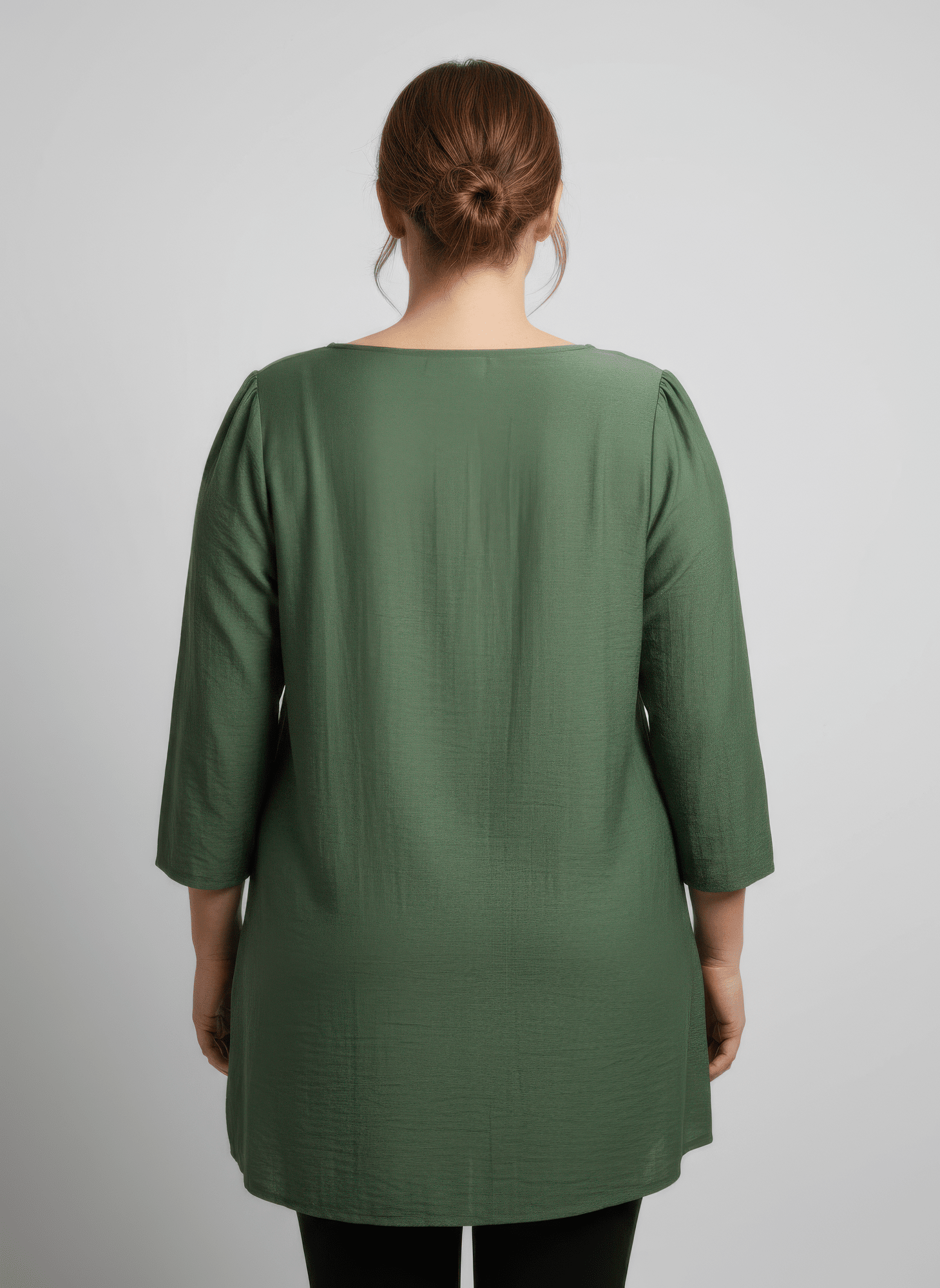 Women Lace Yoke Three-quarter Sleeve Knit Top Shirts & Tops jehouze 