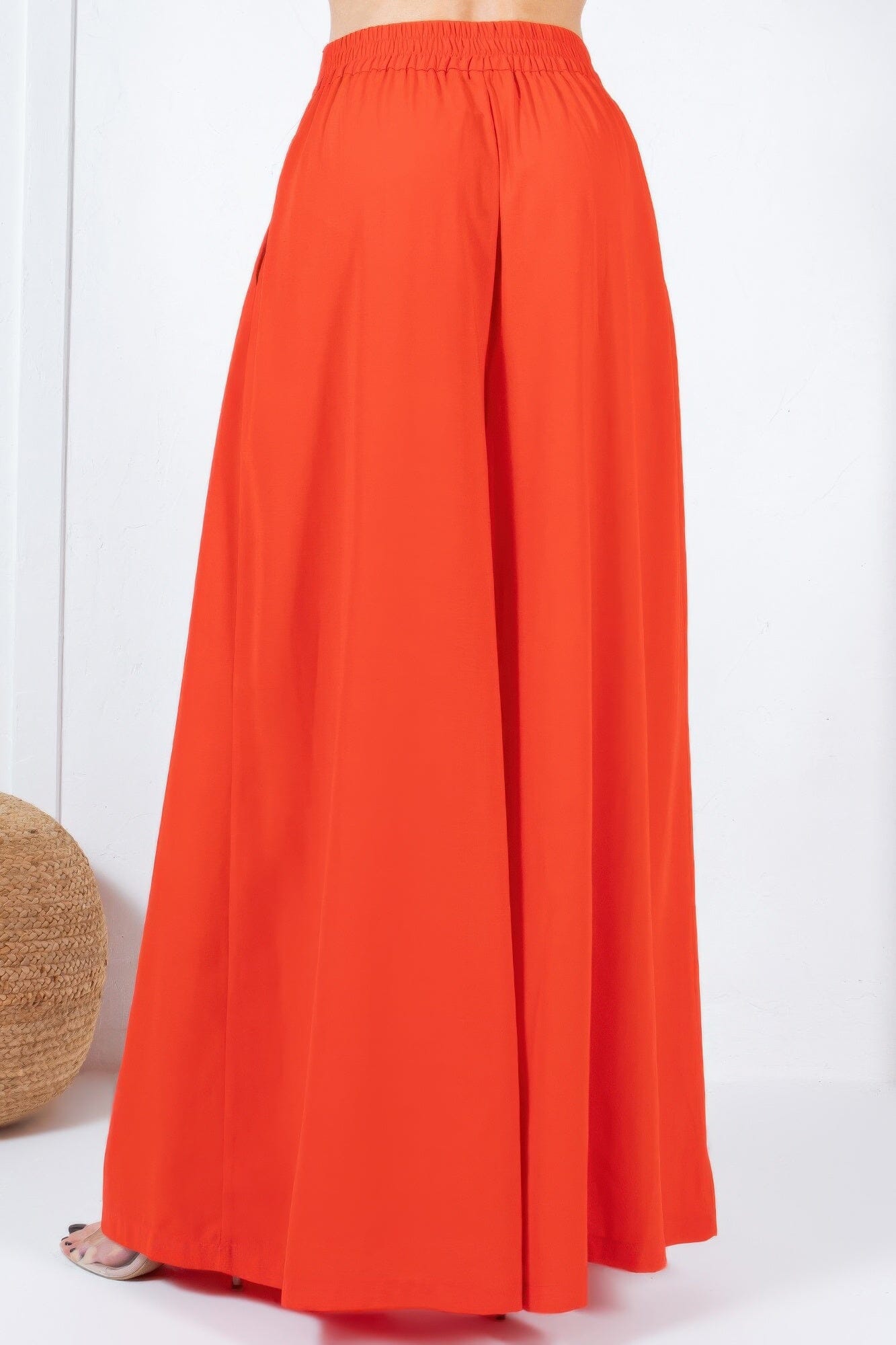 Women Large Hem Wide Leg Pleated Solid Pants Pants jehouze 