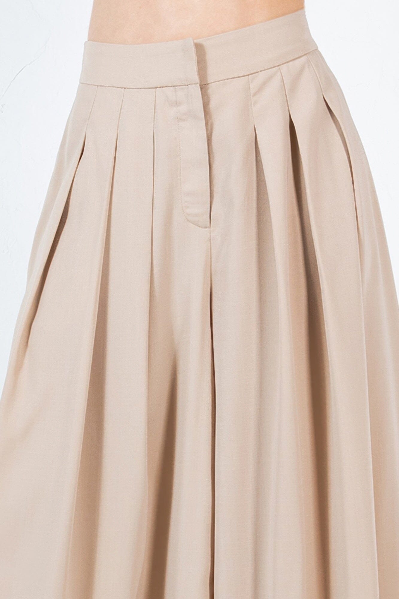 Women Large Hem Wide Leg Pleated Solid Pants Pants jehouze 