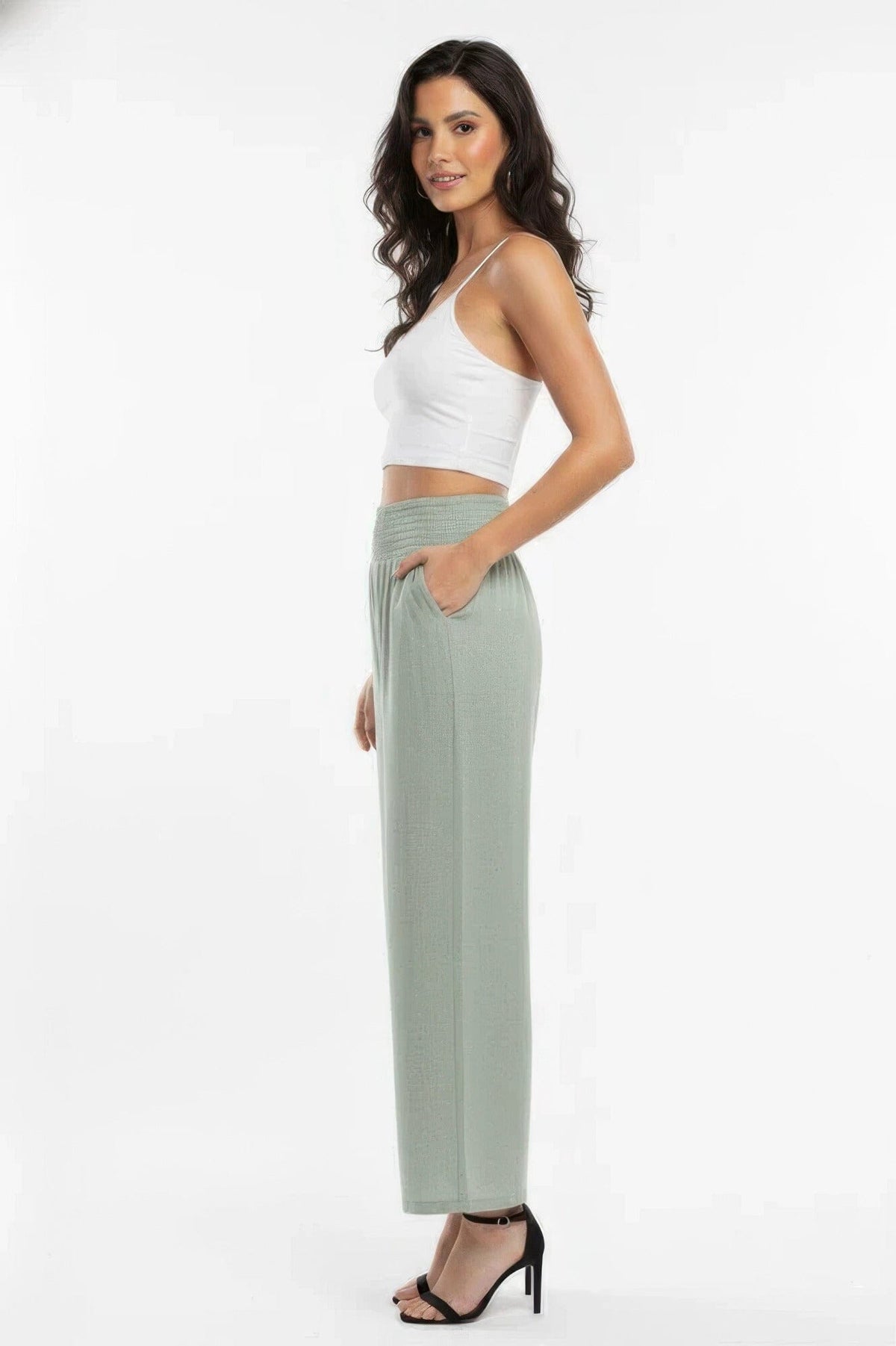 Women Lightweight High-waisted Wide-leg Lounge Pants Pants jehouze 