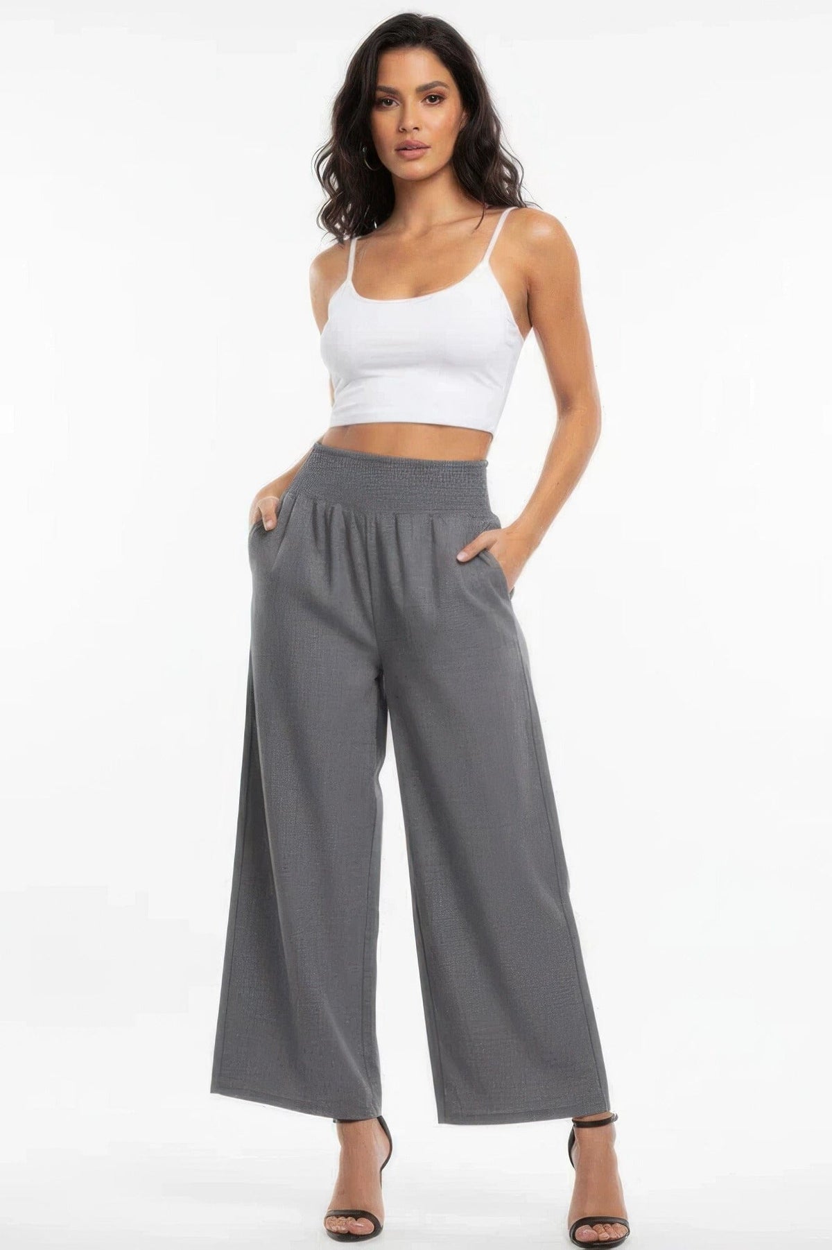 Women Lightweight High-waisted Wide-leg Lounge Pants Pants jehouze 