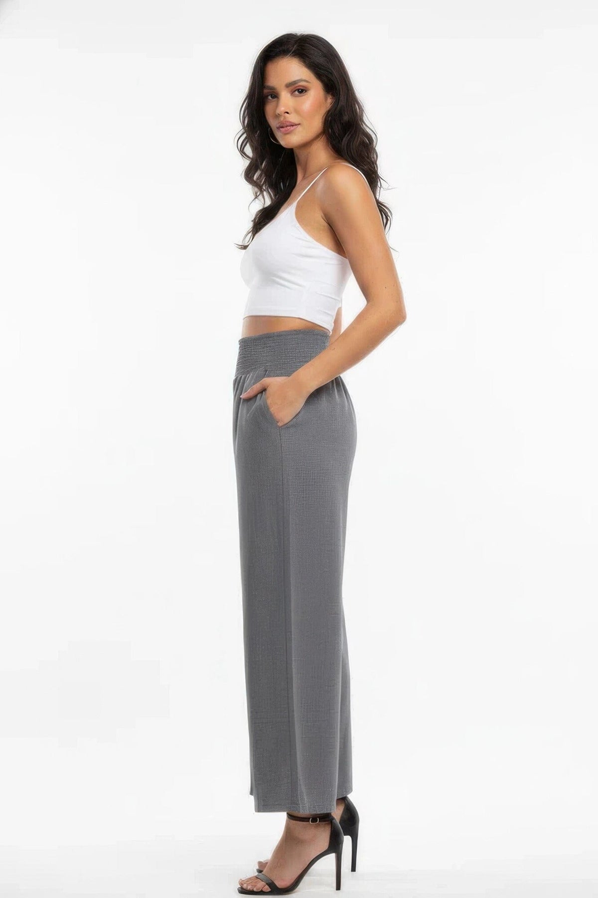 Women Lightweight High-waisted Wide-leg Lounge Pants Pants jehouze 