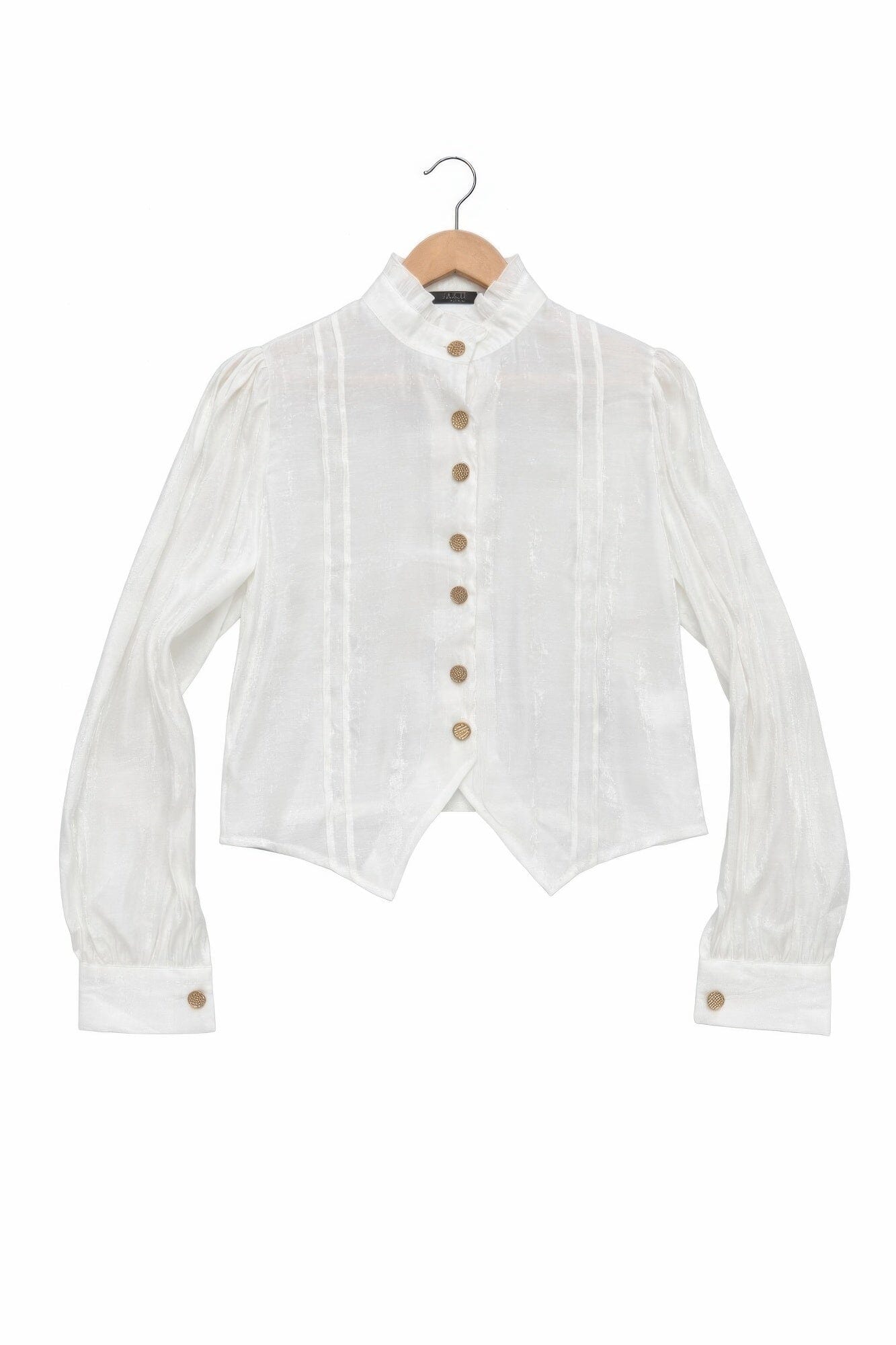 Women Long Sleeve Elegant Satin-finish Victorian Button-up Top Shirts & Tops jehouze 