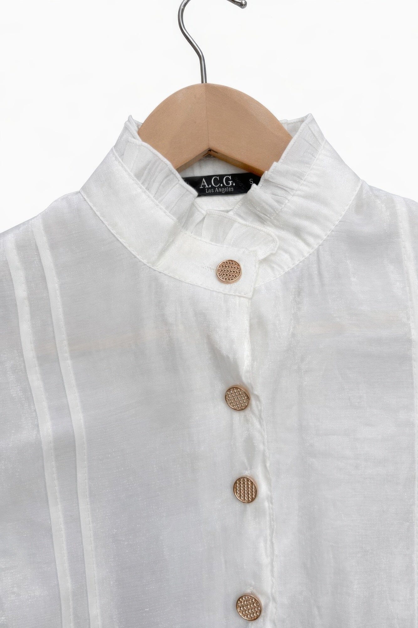 Women Long Sleeve Elegant Satin-finish Victorian Button-up Top Shirts & Tops jehouze 