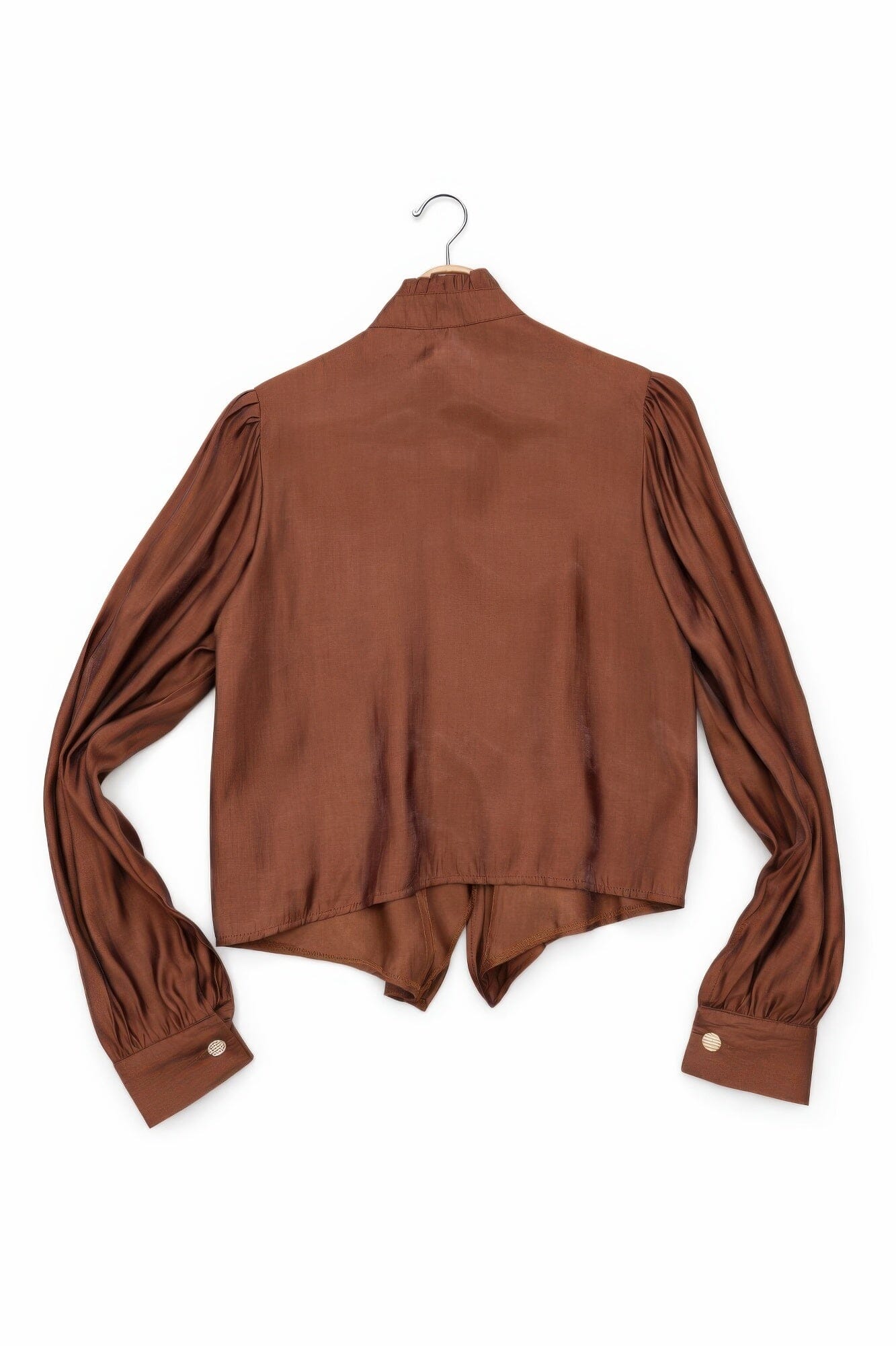 Women Long Sleeve Elegant Satin-finish Victorian Button-up Top Shirts & Tops jehouze 