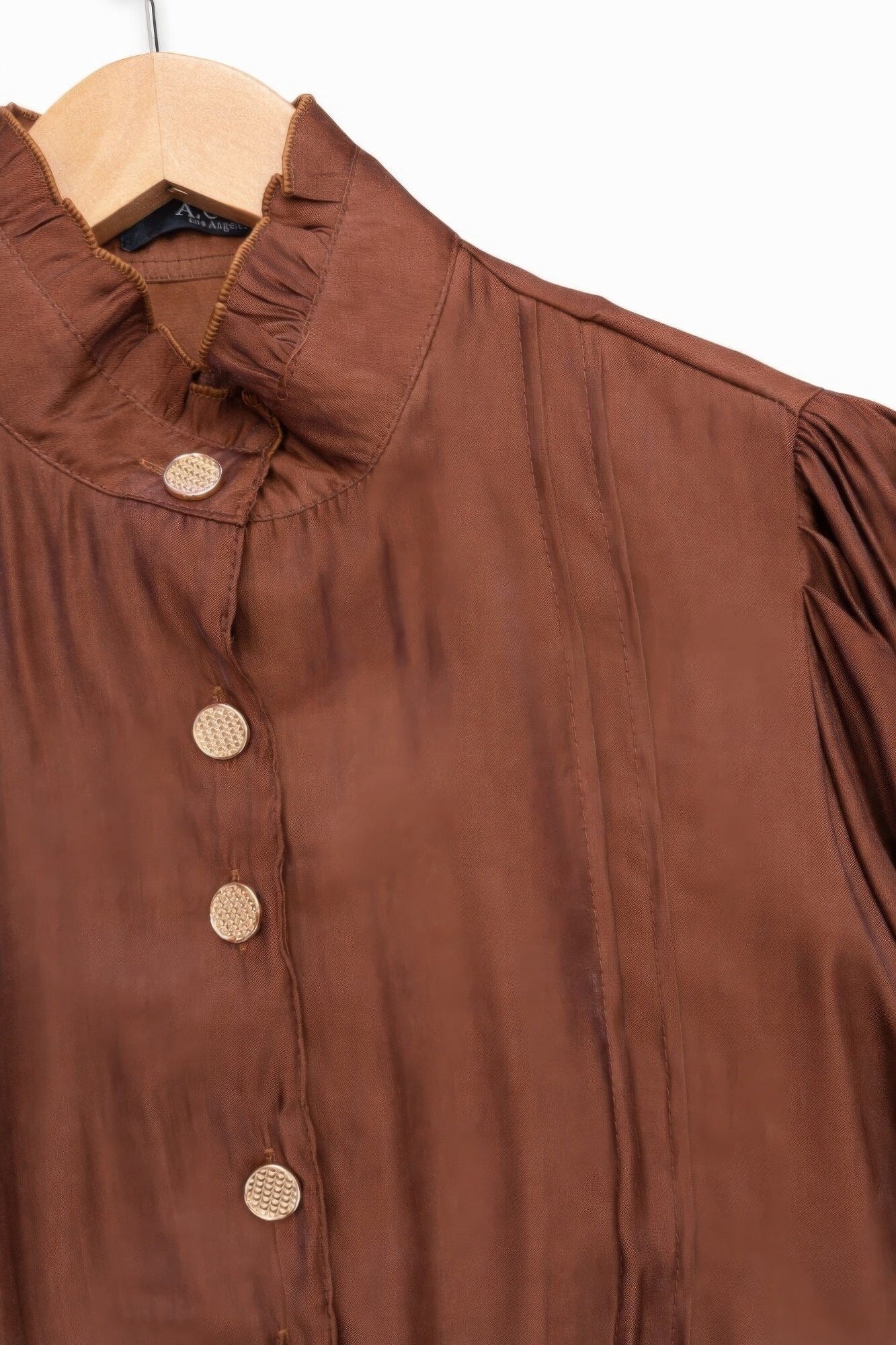 Women Long Sleeve Elegant Satin-finish Victorian Button-up Top Shirts & Tops jehouze 