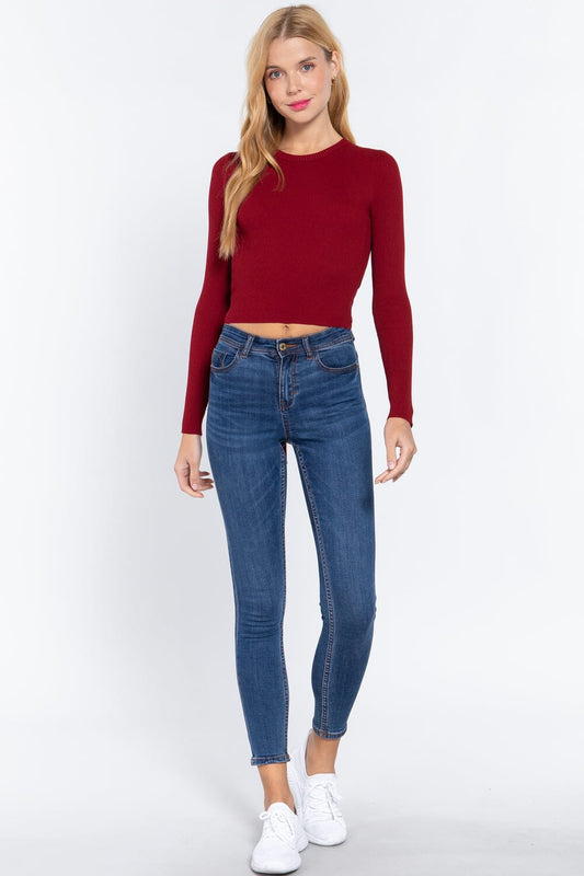 Women Long Sleeve Open Back Sweater Top Shirts & Tops jehouze 