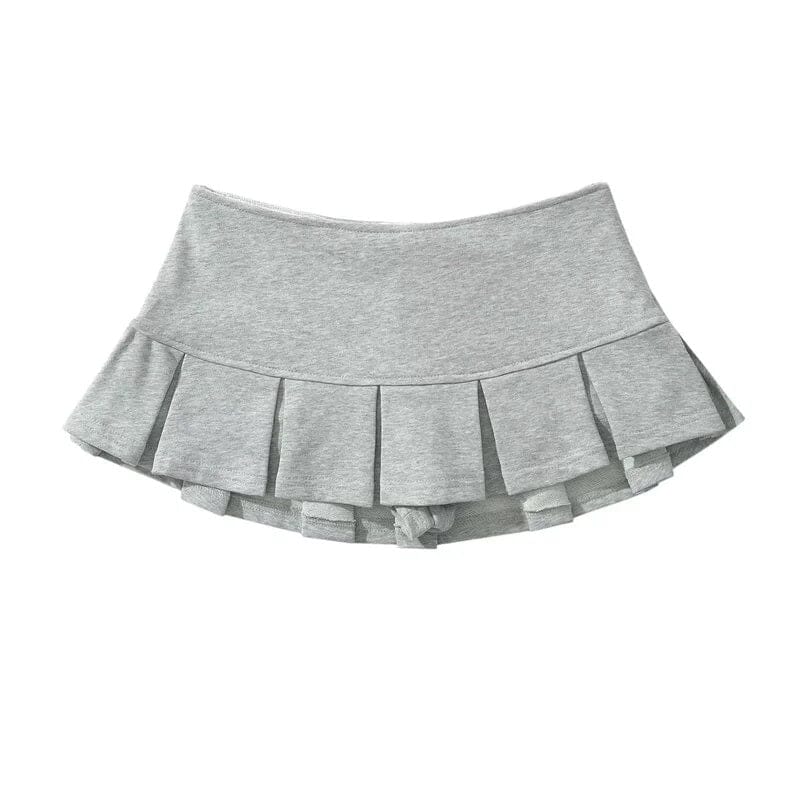 Women Low Waist Y2K Mini Skirt Wide Pleated A Line Skort skort jehouze 