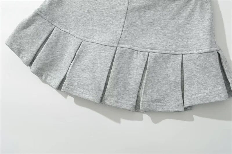Women Low Waist Y2K Mini Skirt Wide Pleated A Line Skort skort jehouze 